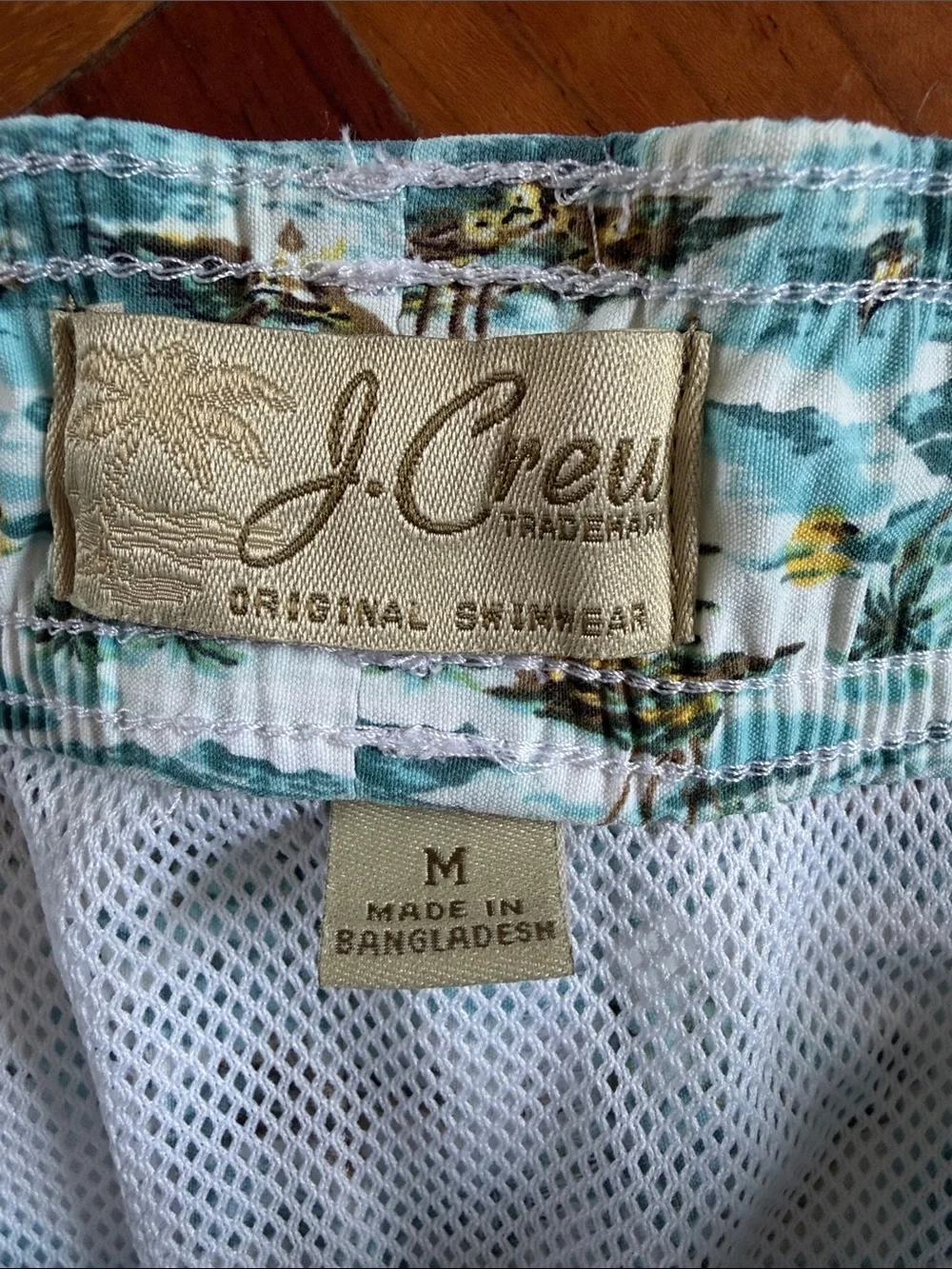 J. Crew Light Blue Tropical Print Swim Trunks